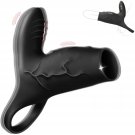Vibrating Penis Sleeve Cock Ring With Clitoral Stimulator, Penis Ring Vibrator Extender With 10 Spee