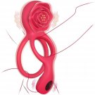 Vibrating Cock Ring With Rose Clitoral Stimulator Testicle Massager, Pleasure Penis Ring Vibrator Co Vibrating Cock Ring With Rose Clitoral Stimulator Testicle Massager, Pleasure Penis Ring Vibrator Co