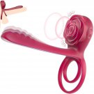 Vibrating Cock Ring With Rose Clitoral Stimulator G Spot Vibrator, Sex Toy 3 In 1 Penis Ring Vibrato Vibrating Cock Ring With Rose Clitoral Stimulator G Spot Vibrator, Sex Toy 3 In 1 Penis Ring Vibrato