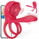 Vibrating Cock Ring Penis Sleeve With Rose Clitoral Stimulator, Penis Ring Vibrator Couples Adult Se Vibrating Cock Ring Penis Sleeve With Rose Clitoral Stimulator, Penis Ring Vibrator Couples Adult Se