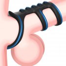 Triple Penis Ring For Men - Black Silicone Cock Ring With Ribbed Texture For Harder Longer Stronger Triple Penis Ring For Men - Black Silicone Cock Ring With Ribbed Texture For Harder Longer Stronger
