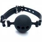 Silicone Breathable Ball Gag For Adult Bondage Restraints Sex Play (Black, 1.7In Ball) Silicone Breathable Ball Gag For Adult Bondage Restraints Sex Play (Black, 1.7In Ball)