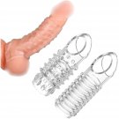 Penis Rings Cock Sleeve For Men,Silicone Cock Rings 2Pcs Stretchy Textured Studded Stretchy,Erection Penis Rings Cock Sleeve For Men,Silicone Cock Rings 2Pcs Stretchy Textured Studded Stretchy,Erection