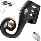 Penis Ring Vibrator For Couples - Vibrating Cock Ring Sleeve With Snail-Shaped Vibrator Male Sex Toy Penis Ring Vibrator For Couples - Vibrating Cock Ring Sleeve With Snail-Shaped Vibrator Male Sex Toy