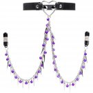 Neck Choker Collar Chain With Nipple Clamps For Pulling Adjustable Breast Clips With Bells Pendant N Neck Choker Collar Chain With Nipple Clamps For Pulling Adjustable Breast Clips With Bells Pendant N