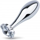 Metal Small Anal Plug With Clear Gem Handle Butt Plugs Adult Sex Toy For Couples Sex Pleasures (100M
