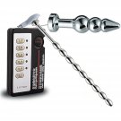Men'S Multi-Bead Urethral Plug Sex Toy Electric Shock Anal Plug Massage Masturbation Device Electric