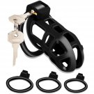 Male Chastity Cage, Lightweight Cock Cage Device, Large Chastity Device With 3 Sizes Rings, Penis Tr Male Chastity Cage, Lightweight Cock Cage Device, Large Chastity Device With 3 Sizes Rings, Penis Tr