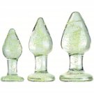 Luminous Glass Butt Plug Anal Plug Anal Sml Trainer Dilators With Rounded Safety Bottom, Crystal Gla Luminous Glass Butt Plug Anal Plug Anal Sml Trainer Dilators With Rounded Safety Bottom, Crystal Gla