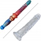 Liquid Silicone Double Ended Dildo+Tpe Realistic Transparent Anal Dildos With Strong Suction Cup For Liquid Silicone Double Ended Dildo+Tpe Realistic Transparent Anal Dildos With Strong Suction Cup For