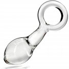 Glass Butt Plug With Pull Loop Anal Plug Prostate Massager Anal Dilator With Long Neck And Tapered H