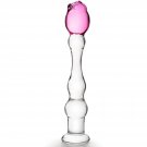 Glass Anal Plug Rose G-Spot Dildo Butt Plug With Gradual Beaded Ridges Prostate Massager Sex Toy For Glass Anal Plug Rose G-Spot Dildo Butt Plug With Gradual Beaded Ridges Prostate Massager Sex Toy For