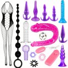 G Spot Dildo Vibrator Anal Plug Beginner Set 17 Pcs Butt Plugs Sex Toy Training Kit- G Spot For Begi