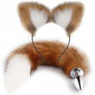 Fox Tail Anal Butt Plug, 2Pcs/Set Artificial Fox Tail Anales Plug With Cat Ears Headband, Fox Adult Fox Tail Anal Butt Plug, 2Pcs/Set Artificial Fox Tail Anales Plug With Cat Ears Headband, Fox Adult