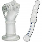 Fist Hand Shape Glass Anal Plug & Beads Glass Butt Plug Stimulator Multi-Purpose Use For Male And Fe Fist Hand Shape Glass Anal Plug & Beads Glass Butt Plug Stimulator Multi-Purpose Use For Male And Fe