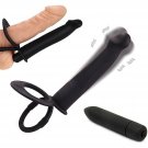 Dual Penetration Vibrating Dildo With Penis Rings, Strap-On Double Penetration Anal Sex Plug, Dildo Dual Penetration Vibrating Dildo With Penis Rings, Strap-On Double Penetration Anal Sex Plug, Dildo