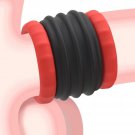 Double Penis Ring For Men - Red + Black Silicone Cock Ring For Harder Longer Stronger Erections - Er Double Penis Ring For Men - Red + Black Silicone Cock Ring For Harder Longer Stronger Erections - Er