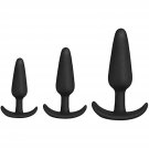 Doc Johnson Merci - Tush Trainer - 3 Piece Silicone Set - Medium, Large, Extra Large - Curved Base f