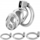 Chastity Cock Cage Device For Men - Zinc Alloy Hidden Lock Chastity Cage With 3 Active Rings & Keys Chastity Cock Cage Device For Men - Zinc Alloy Hidden Lock Chastity Cage With 3 Active Rings & Keys