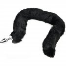 Butt Plug With Smooth Long Fox Tail Anal Sex Toys Role Play Flirting Animal Tail For Couple Black (M