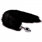 Anal Plug With Sexy Tail For Cosplay, Adult Sex Toys Of Stainless Steel Anal Plug (Black, Small)
