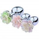 Adult Toys Accessories Metal Anal Plug Three Piece Set Flower Anal Plug Kit With Realistic Flower Bu