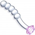 8"" Glass Dildo,Rose Anal Beads Butt Plug,Crystal Glass Beads Anal Plug, Prostate Massager G Spot St 8"" Glass Dildo,Rose Anal Beads Butt Plug,Crystal Glass Beads Anal Plug, Prostate Massager G Spot St
