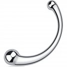 7.8Inch Stainless Steel Wand Double-Ended Dildo Anal Plug Sex Toy With Different Size Curved Ends Fo 7.8Inch Stainless Steel Wand Double-Ended Dildo Anal Plug Sex Toy With Different Size Curved Ends Fo