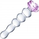 7"" Crystal Glass Dildo Sex Toy With Progressive Anal Beads, Anal Dildo Butt Plug Toy, Rose Toy G-Sp