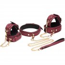 6 Piece Burgundy Velvet Adult Sex Bondage Restraints Set For Women, Men, & Couples, Adjustable Wrist 6 Piece Burgundy Velvet Adult Sex Bondage Restraints Set For Women, Men, & Couples, Adjustable Wrist