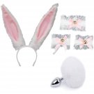 5Pcs Anal Plug Butt Plug Set Faux Fur Rabbit Bunny Tail Anales Plug Women'S Bunny Costume Set For Wo