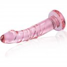 5.7 Inch Glass Dildo For Women With No Ball, Pink Small Anal Dildo Mini Dildos With Tapered Head, Cu