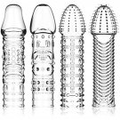 4 Pcs Silicone Penis Sleeves Reusable Condoms Cock Enlarger Penis Erection Sex Toy For Men Transpare 4 Pcs Silicone Penis Sleeves Reusable Condoms Cock Enlarger Penis Erection Sex Toy For Men Transpare