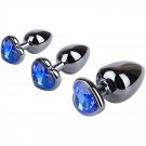 3 Pcs Heart Shaped Stainless Steel Anal Butt Plugs Anal Trainer Sex Toys, Personal Massager For Unis 3 Pcs Heart Shaped Stainless Steel Anal Butt Plugs Anal Trainer Sex Toys, Personal Massager For Unis