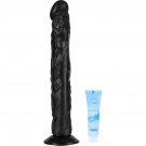 14-Inch Realistic Big Black Dildo Sex Toy, Skin-Like Huge Thick Dildo With Strong Suction Cup For Ha 14-Inch Realistic Big Black Dildo Sex Toy, Skin-Like Huge Thick Dildo With Strong Suction Cup For Ha