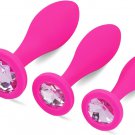 3PCS Jeweled Silicone Anal Plug Set, Training Kit for Men & Women (Pink) 3PCS Jeweled Silicone Anal Plug Set, Training Kit for Men & Women (Pink)