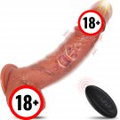 Realistic 9"" Thrusting Dildo Vibrator – Remote Control, Suction Cup, Silicone