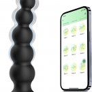 APP-Controlled Vibrating Anal Beads Butt Plug, 9 Vibration Modes, Waterproof