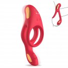 Vibrating Cock Ring With Clitoral Vibrator,10 Vibration Modes Penis Ring For Men, Medical Silicone W