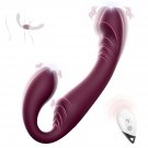 Strapless Double Sided Strap-On Dildo, Double Ended Dildo G Spot Vibrator With 7 Vibrating Modes, Re Strapless Double Sided Strap-On Dildo, Double Ended Dildo G Spot Vibrator With 7 Vibrating Modes, Re