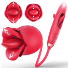 Rose Sex Toys Flapping Vibrator - 4 In 1 Mouth-Shaped Rose Adult Sex Toy Clitoral Stimulator With 10