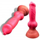 Realistic Knot Dog Dildo, Wine Red Silicone Soft Wolf Canine Small Animal Monster Adult Anal Plug Se