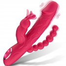 Rabbit G Spot Dildo Vibrator Anal Beads Adult Sex Toys For Women, 3 In 1 Vaginal Clitoris Double 10 Rabbit G Spot Dildo Vibrator Anal Beads Adult Sex Toys For Women, 3 In 1 Vaginal Clitoris Double 10