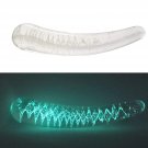 Luminous Double Ended Glass Dildo Lighted Crystal Penis Glass G-Spot Stimulator Female Masturbation 