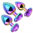 Anal Plugs 3Pcs Anal Trainer Set Colorful Metal Butt Plug Heart Shape Jewelry Anal Sex Toys For Begi Anal Plugs 3Pcs Anal Trainer Set Colorful Metal Butt Plug Heart Shape Jewelry Anal Sex Toys For Begi