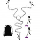 Adjustable Nipple Clamps With Metal Chain Non-Piercing Nipple Clips On Nipple Rings Decorative For S Adjustable Nipple Clamps With Metal Chain Non-Piercing Nipple Clips On Nipple Rings Decorative For S