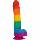 9.3 Inch Realistic Rainbow Dildo Adult Sex Toys Liquid Silicone Material Strong Suction Cup G-Spot H 9.3 Inch Realistic Rainbow Dildo Adult Sex Toys Liquid Silicone Material Strong Suction Cup G-Spot H