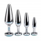 4 Pcs Metal Silvery Butt Plug Set With Pull Ring Adult Sex Sm Toys Smooth Metal Anal Plug Kit For Co