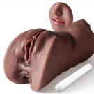 3 In 1 Male Masturbator Realistic Pocket Pussy With Drying Stick, Double-Ended Male Sex Toy Mouth To
