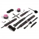 10 Pcs Bdsm Leather Bondage For Beginners Kit Adjustable Bed Restraints, Blindfold, Nipple Clamps, F 10 Pcs Bdsm Leather Bondage For Beginners Kit Adjustable Bed Restraints, Blindfold, Nipple Clamps, F